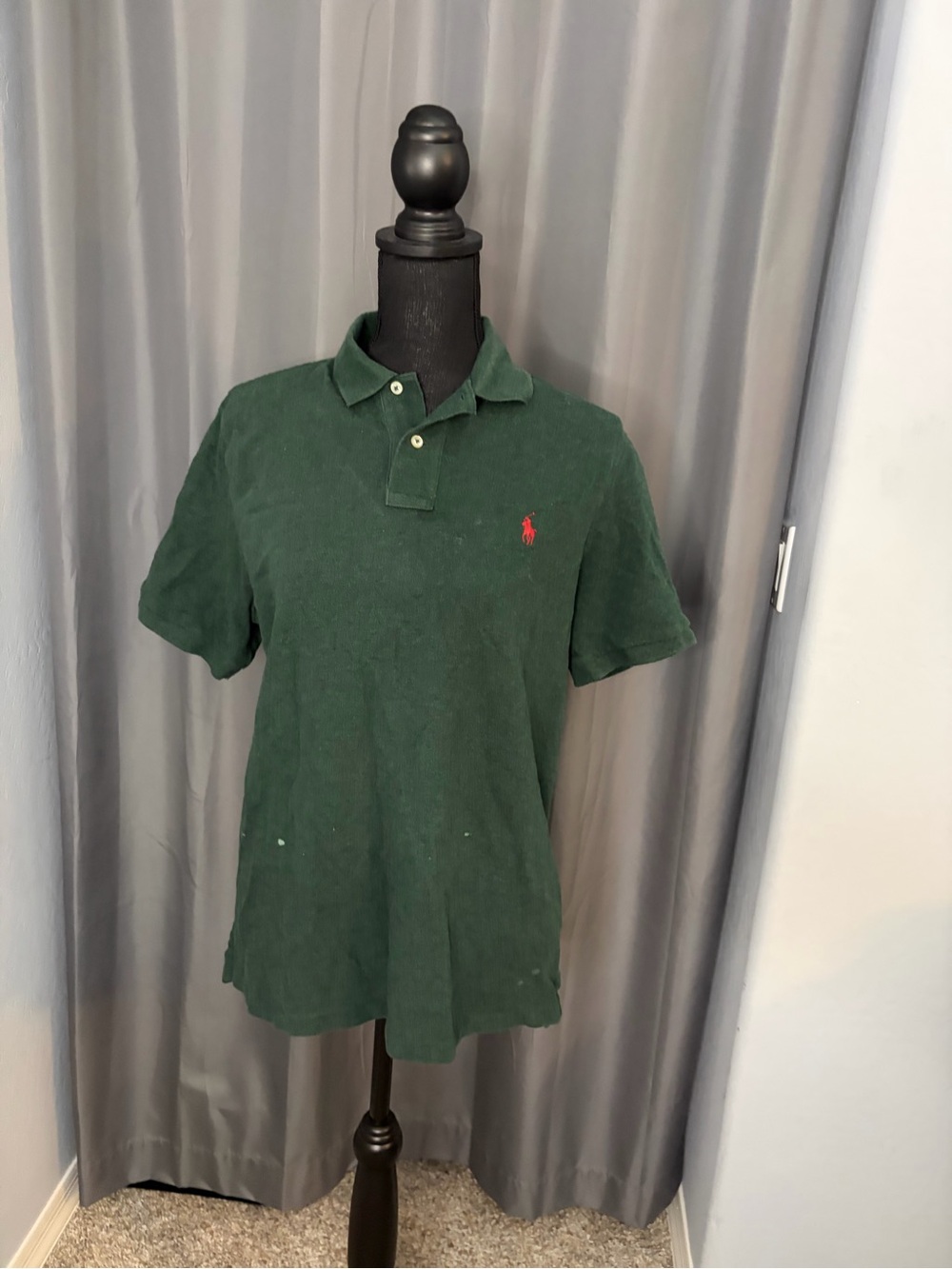 106. Polo by Ralph Lauren Green Polo with Red Pony Logo, Size M
